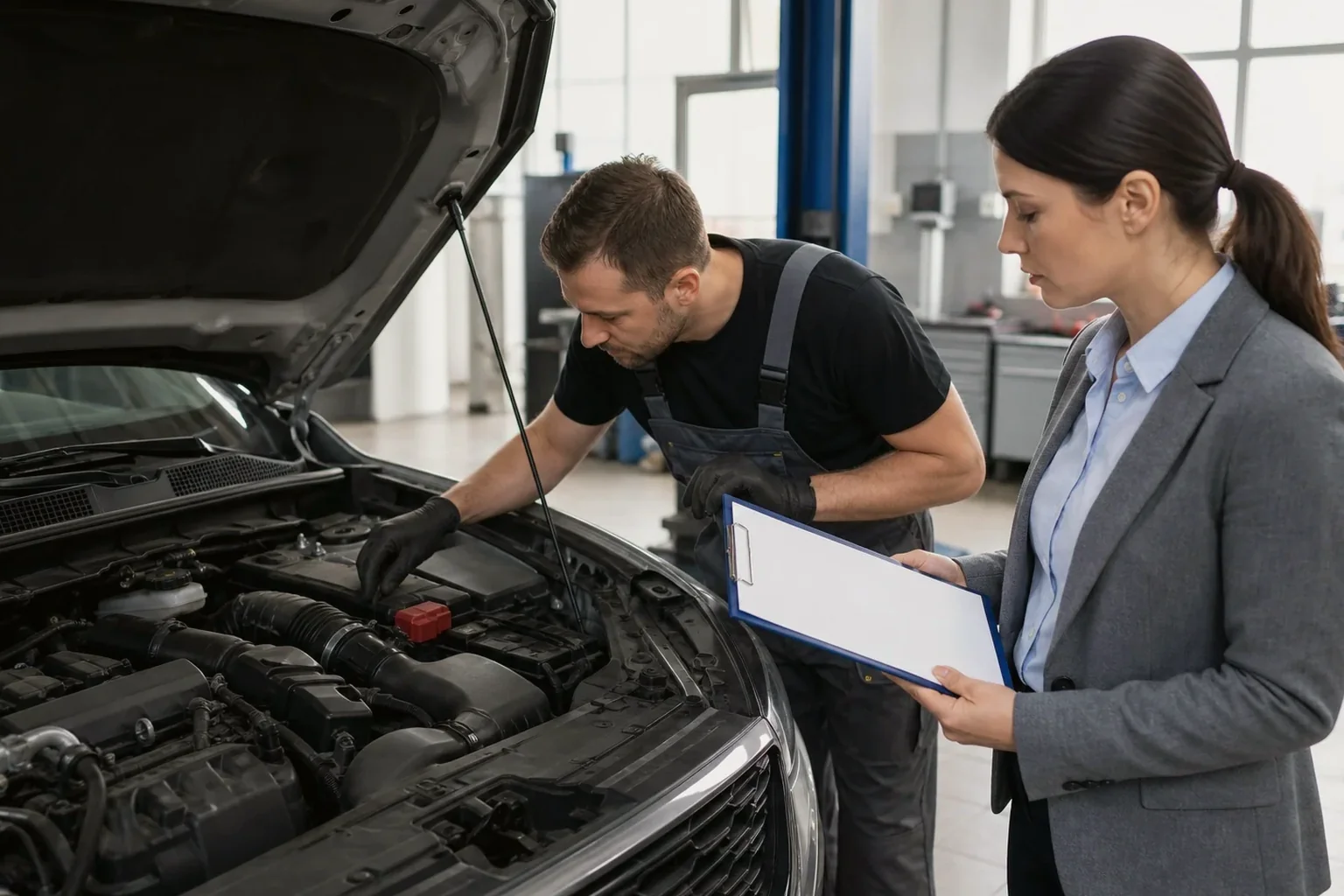 Profissional cadastrando motor de veículo em Teresópolis.